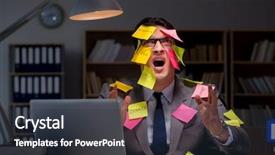  Presentation with grill out - Presentation consisting of businessman staying late to sort background and a  colored foreground