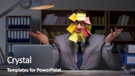  Presentation with stamp out domestic violence - Theme consisting of businessman staying late to sort background and a  colored foreground