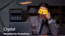  Presentation with late - Presentation theme consisting of businessman staying late to sort background and a  colored foreground