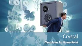  Presentation with safe - Slide deck consisting of businessman-stealing-metal-safe background and a teal colored foreground