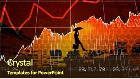  Presentation with stepping - Slide set with businessman stepping against cityscape stencil background and a tawny brown colored foreground