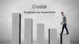  Presentation with stepping - Presentation theme having businessman stepping up on chart background and a  colored foreground