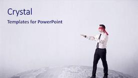  Presentation with world map - Beautiful slide set featuring globe black red - young blindfolded businessman steps backdrop and a sky blue colored foreground