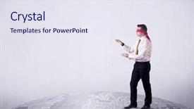  Presentation with blindfolded - Colorful presentation design enhanced with steps on a grey world backdrop and a sky blue colored foreground