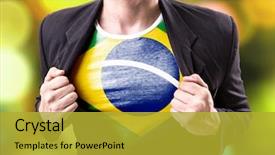  Presentation with brazil - Amazing slide set having rio 2016 - businessman stretching suit with brazil backdrop and a gold colored foreground