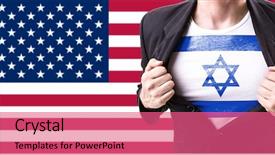  Presentation with israel flag - Presentation theme consisting of stretching suit with israel flag background and a red colored foreground