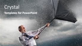 Presentation with storm - Audience pleasing slides consisting of businessman-struggling-to-keep-hold backdrop and a gray colored foreground