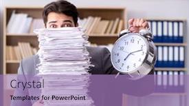  Presentation with business challenge businessman entrance maze - Presentation with businessman-struggling-to-meet-challenging background and a coral colored foreground