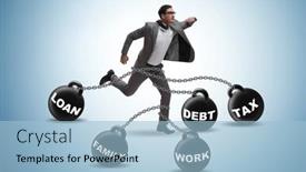  Presentation with life - Theme having businessman-struggling-with-many-priorities background and a light blue colored foreground