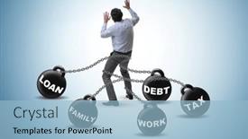  Presentation with life - Presentation theme enhanced with businessman-struggling-with-many-priorities background and a light blue colored foreground