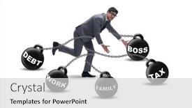  Presentation with life - Presentation design with businessman-struggling-with-many-priorities background and a light gray colored foreground