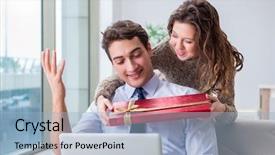  Presentation with kids reading book - Presentation theme enhanced with businessman student reading a book background and a  colored foreground