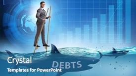  Presentation with loan - Colorful presentation theme enhanced with businessman successfully dealing with loans backdrop and a teal colored foreground