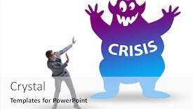  Presentation with economic - Beautiful theme featuring businessman-suffering-from-economic-crisis backdrop and a white colored foreground
