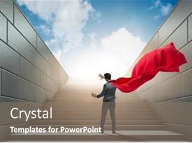Businessman Superhero Successful In Career PPT template 72 ...