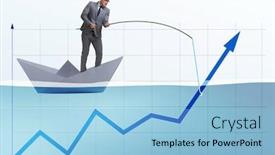  Presentation with supporting - Beautiful PPT theme featuring businessman-supporting-economic-growth backdrop and a light blue colored foreground