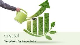  Presentation with supporting - PPT theme featuring businessman-supporting-green-economy-growth background and a mint green colored foreground