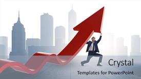  Presentation with economy and political - Slide set consisting of businessman supporting growtn in economy background and a light gray colored foreground