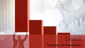  Presentation with supporting - Audience pleasing slide deck consisting of businessman supporting growtn in economy on chart graph backdrop and a red colored foreground
