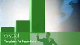  Presentation with supporting - Slide set consisting of businessman supporting growtn in economy on chart graph background and a forest green colored foreground