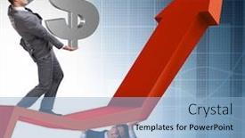  Presentation with supporting - Slides with businessman-supporting-growtn-in-economy background and a light blue colored foreground