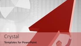  Presentation with supporting - Colorful slide set enhanced with businessman-supporting-growtn-in-economy backdrop and a coral colored foreground