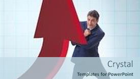  Presentation with supporting - PPT layouts consisting of businessman-supporting-growtn-in-economy background and a sky blue colored foreground