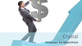  Presentation with supporting - PPT theme enhanced with businessman-supporting-growtn-in-economy background and a light blue colored foreground
