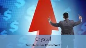  Presentation with supporting - Slide set featuring businessman-supporting-growtn-in-economy background and a light blue colored foreground