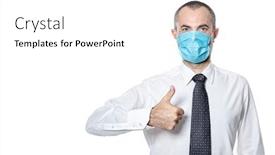  Presentation with surgical - Audience pleasing slides consisting of businessman-surgical-mask-for-protection backdrop and a white colored foreground