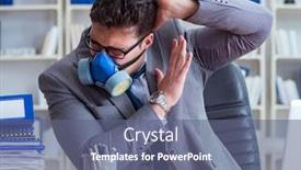  Presentation with bad - Slide deck having businessman-sweating-excessively-smelling-bad background and a ocean colored foreground