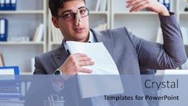  Presentation with bad - Beautiful slides featuring businessman-sweating-excessively-smelling-bad backdrop and a light blue colored foreground