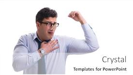  Presentation with bad - Amazing slide set having businessman-sweating-excessively-smelling-bad backdrop and a white colored foreground
