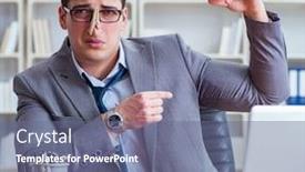  Presentation with bad - Cool new slide set with businessman-sweating-excessively-smelling-bad backdrop and a gray colored foreground