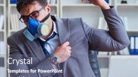  Presentation with bad world - Presentation theme enhanced with businessman-sweating-excessively-smelling-bad background and a ocean colored foreground