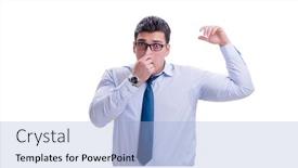  Presentation with bad - Presentation theme consisting of businessman-sweating-excessively-smelling-bad background and a light blue colored foreground