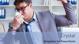  Presentation with bad world - Slide set consisting of businessman-sweating-excessively-smelling-bad background and a light blue colored foreground