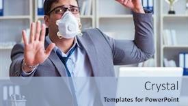  Presentation with bad - Audience pleasing presentation theme consisting of businessman-sweating-excessively-smelling-bad backdrop and a light blue colored foreground