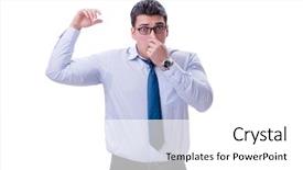  Presentation with bad teachers - Amazing PPT theme having businessman sweating excessively smelling bad backdrop and a white colored foreground