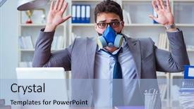  Presentation with bad - Audience pleasing slides consisting of businessman sweating excessively smelling bad backdrop and a light blue colored foreground