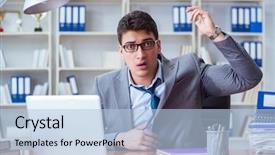  Presentation with bad - Audience pleasing presentation theme consisting of businessman sweating excessively smelling bad backdrop and a light blue colored foreground