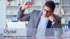  Presentation with bad behaviour classroom - PPT theme consisting of businessman sweating excessively smelling bad background and a light blue colored foreground