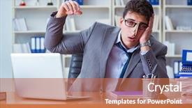  Presentation with bad - Colorful PPT theme enhanced with businessman sweating excessively smelling bad backdrop and a red colored foreground