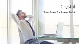  Presentation with pause - Cool new presentation design with businessman-taking-a-relaxing-pause backdrop and a white colored foreground