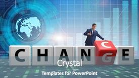  Presentation with change - Slide deck with businessman taking chance for change background and a ocean colored foreground