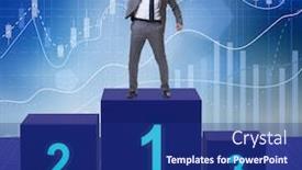  Presentation with vibration work place - PPT theme having businessman-taking-first-place background and a navy blue colored foreground