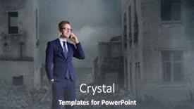  Presentation with nurse and mobile phone - Audience pleasing slides consisting of businessman talking on a mobile phone apocalyptic background crisis default setback concept backdrop and a dark gray colored foreground