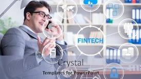  Presentation with fintech - Presentation enhanced with businessman-talking-on-smartphone background and a light blue colored foreground