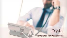  Presentation with education middle school arabic kids - Beautiful slides featuring businessman talking on the phone backdrop and a lemonade colored foreground