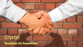  Presentation with shaking hands - Presentation theme having businessman-teamwork-partners-shaking-hands background and a  colored foreground